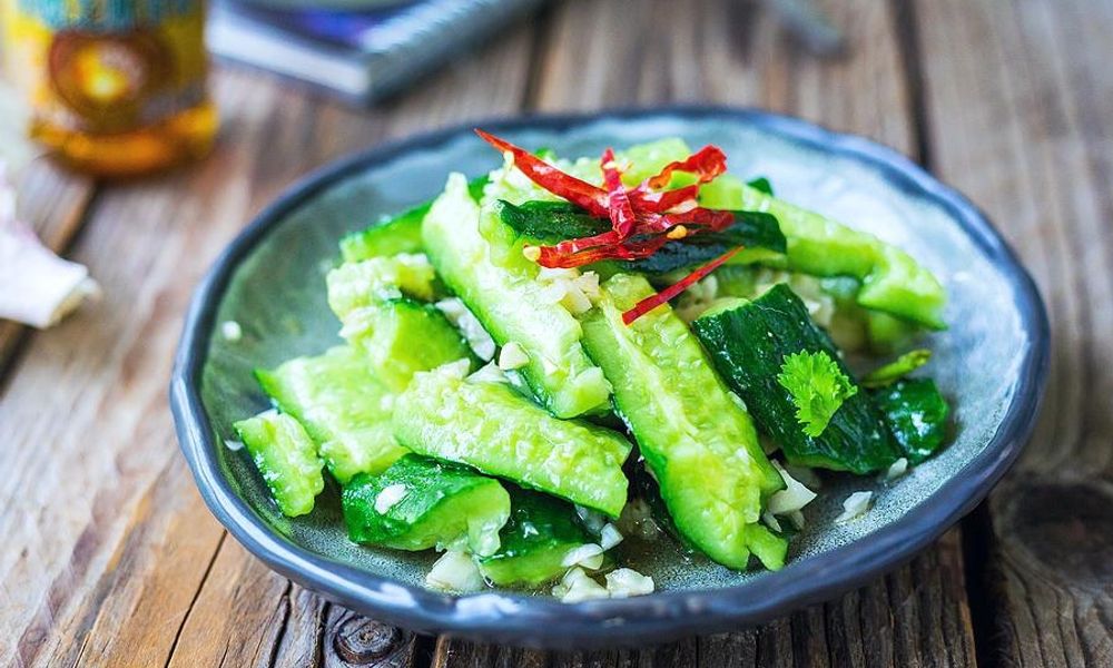 Cucumber salad from Dumpling Noodle House, a Chinese restaurant in Concord