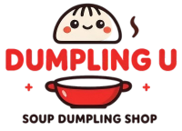 Cute dumpling logo for Dumpling U soup dumpling shop at Dumpling U, a Chinese Restaurant in Fresno