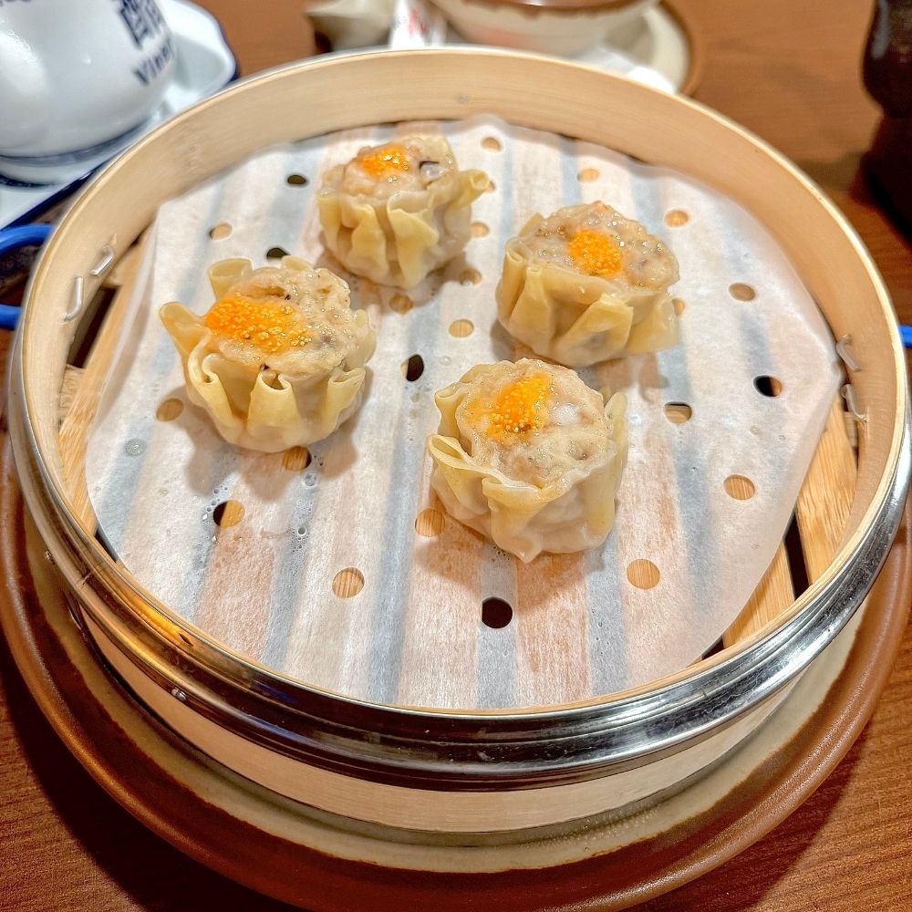 Steamed chicken shumai dumplings at Dumpling U, a Chinese Restaurant in Fresno