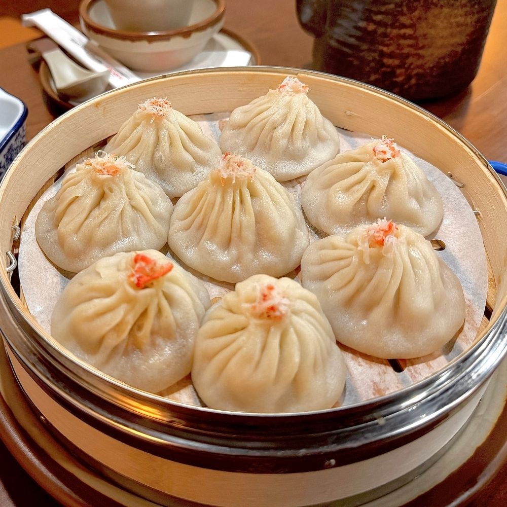 Soup dumplings with crab and pork at Dumpling U, a Chinese Restaurant in Fresno