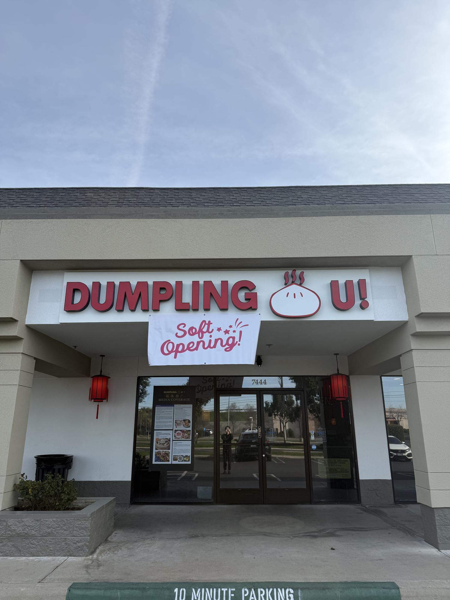Interior dining space with tables at Dumpling U, a Chinese Restaurant in Fresno