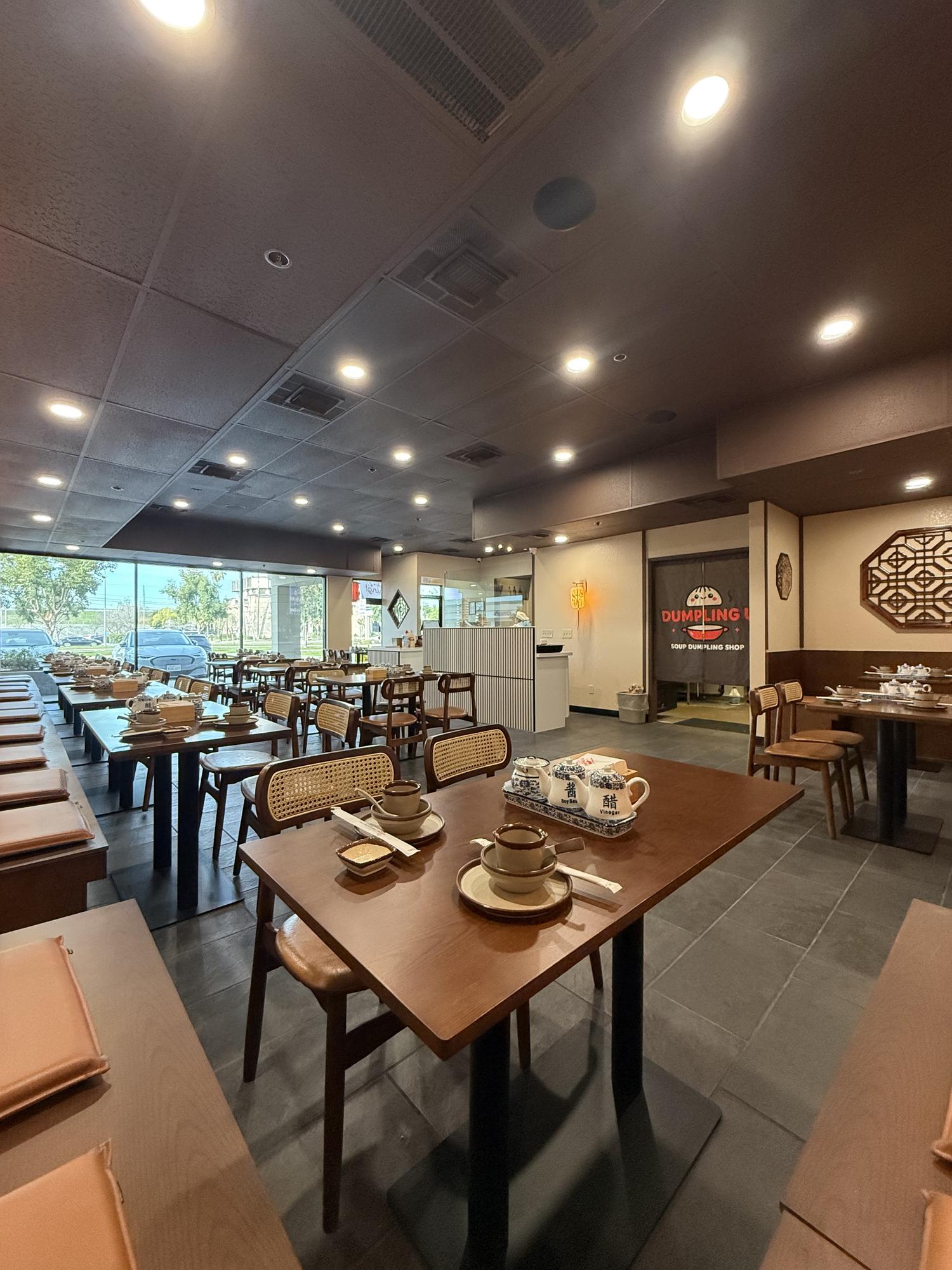 Table-ready dining area at Dumpling U, a Chinese Restaurant in Fresno