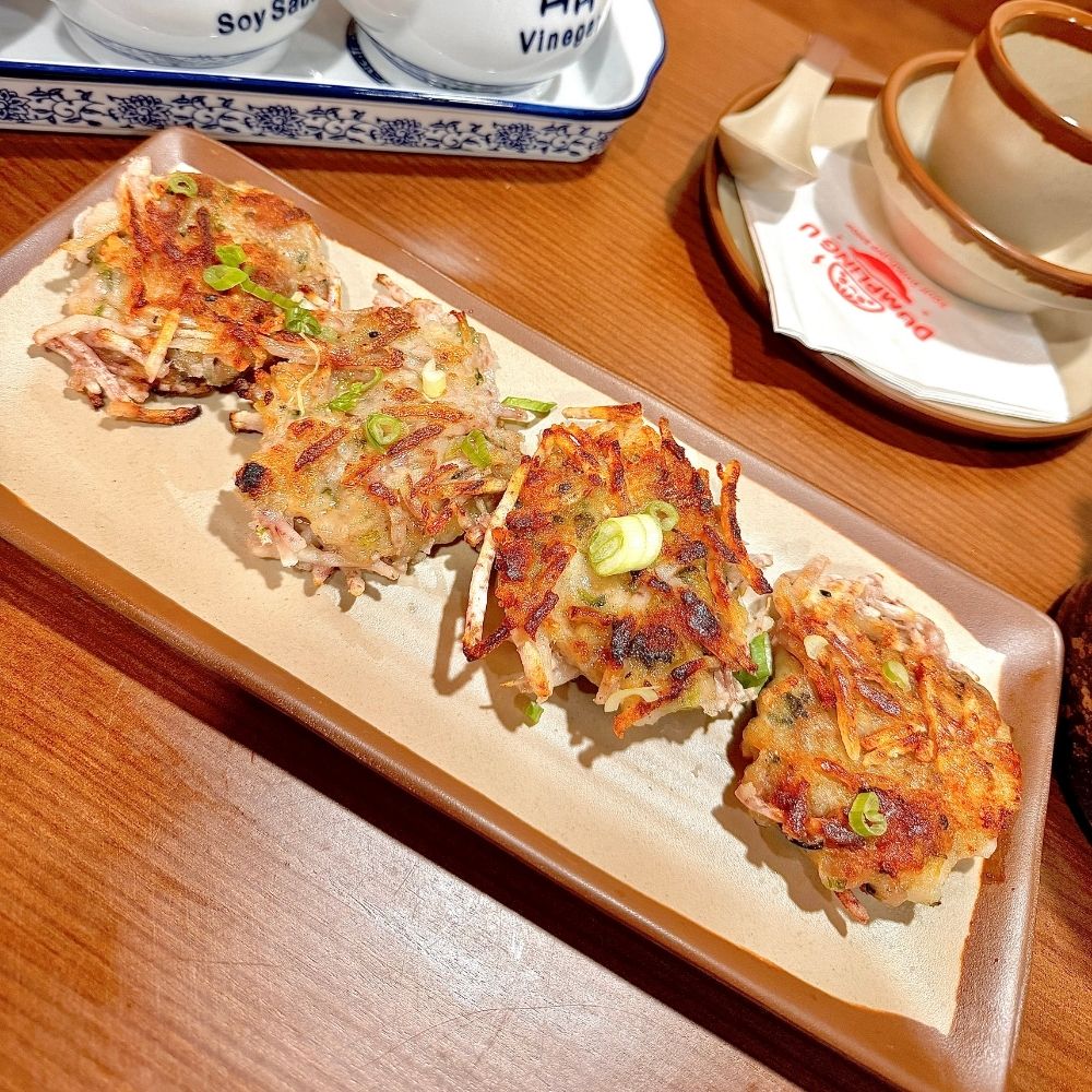 Taro and shrimp pan-fried cakes at Dumpling U, a Chinese Restaurant in Fresno
