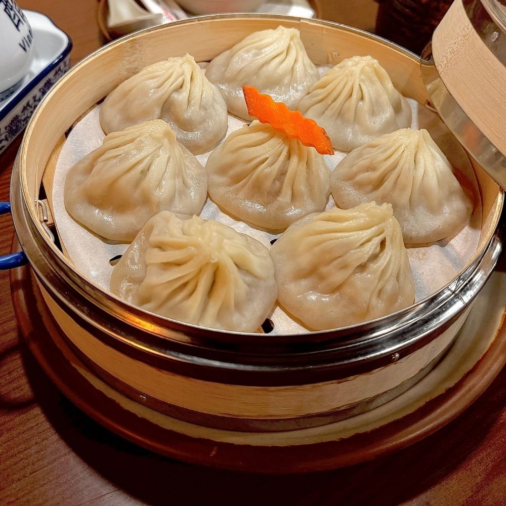 Soup dumplings with shrimp and pork at Dumpling U, a Chinese Restaurant in Fresno