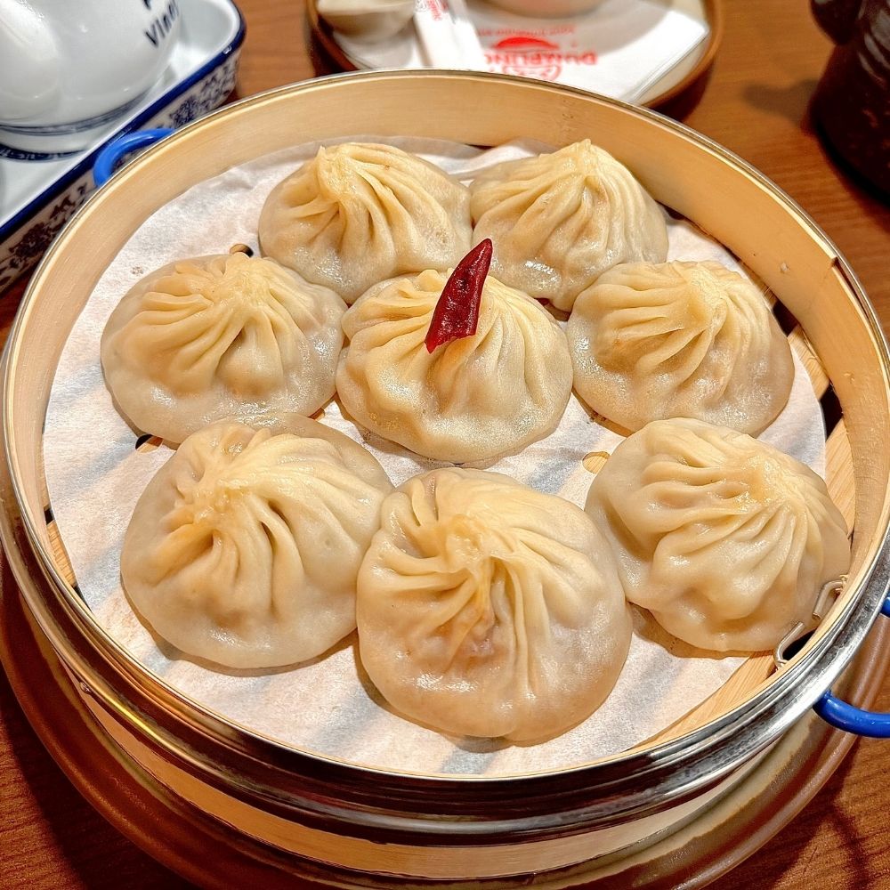 Spicy pork soup dumplings at Dumpling U, a Chinese Restaurant in Fresno