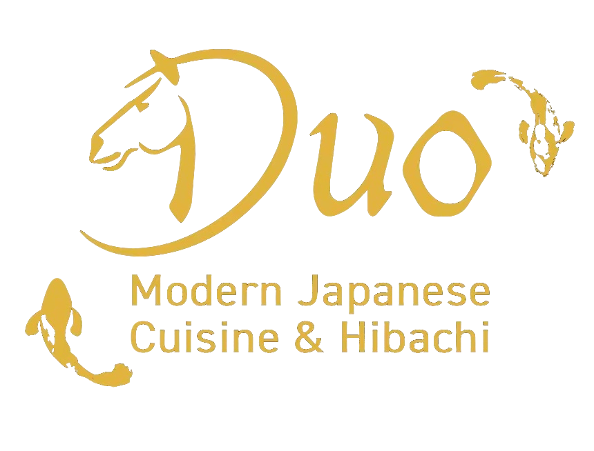 Red circle Duo logo with “Modern Japanese Cuisine & Hibachi” tagline