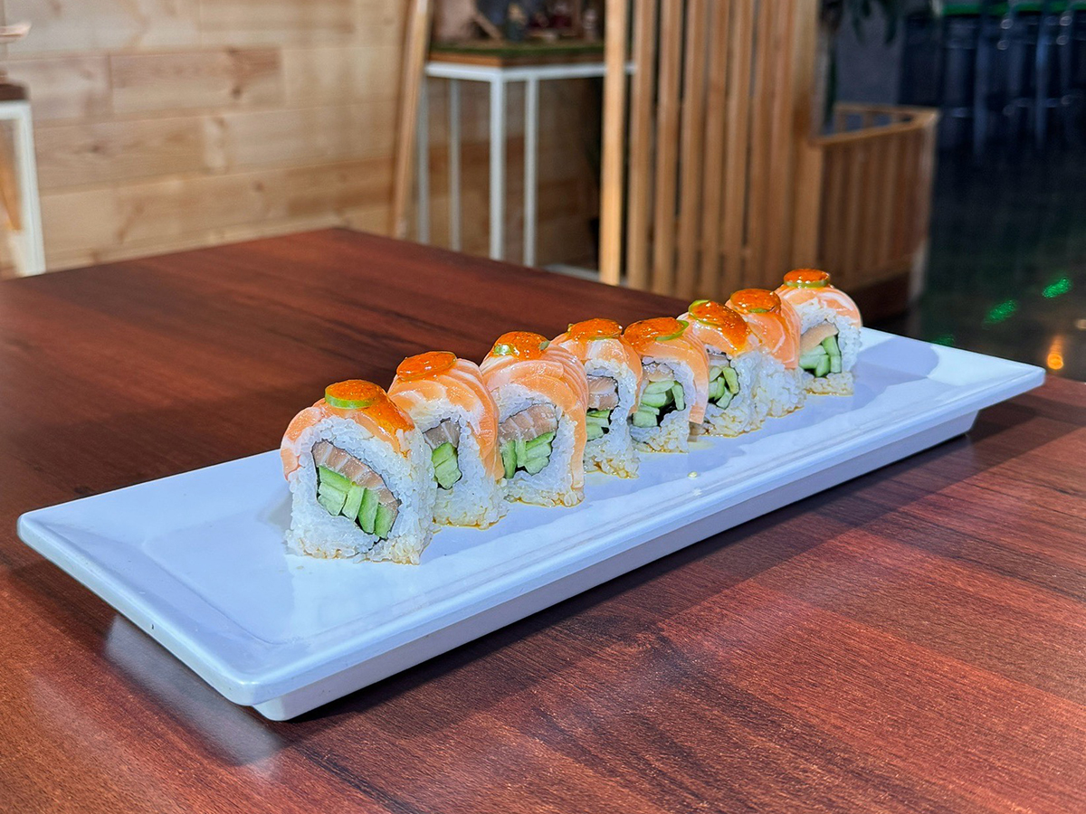 Salmon Fighter Roll at East Blue Sushi，a Japanese Restaurant in San Antonio