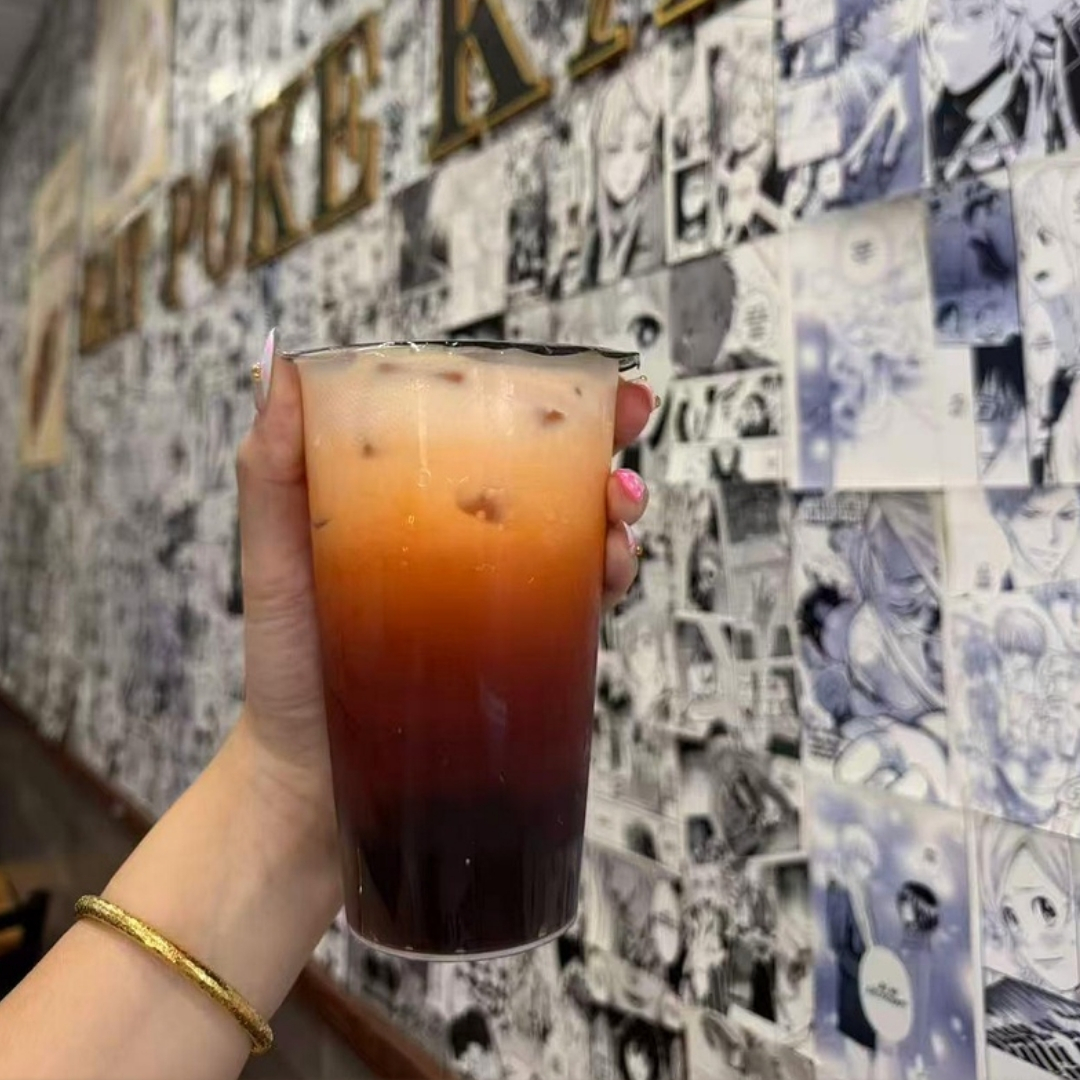 Classic layered iced Thai milk tea