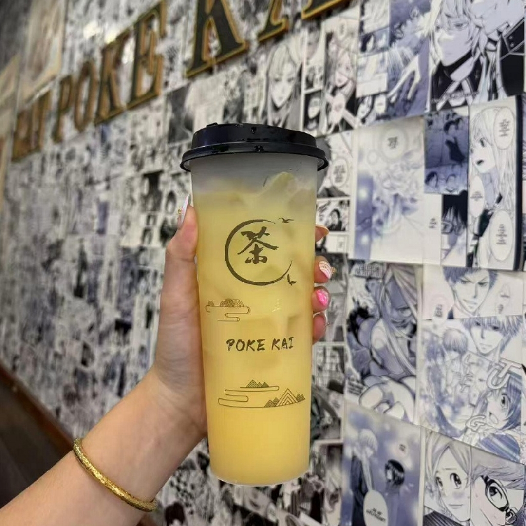 Creamy mango yogurt drink with ice