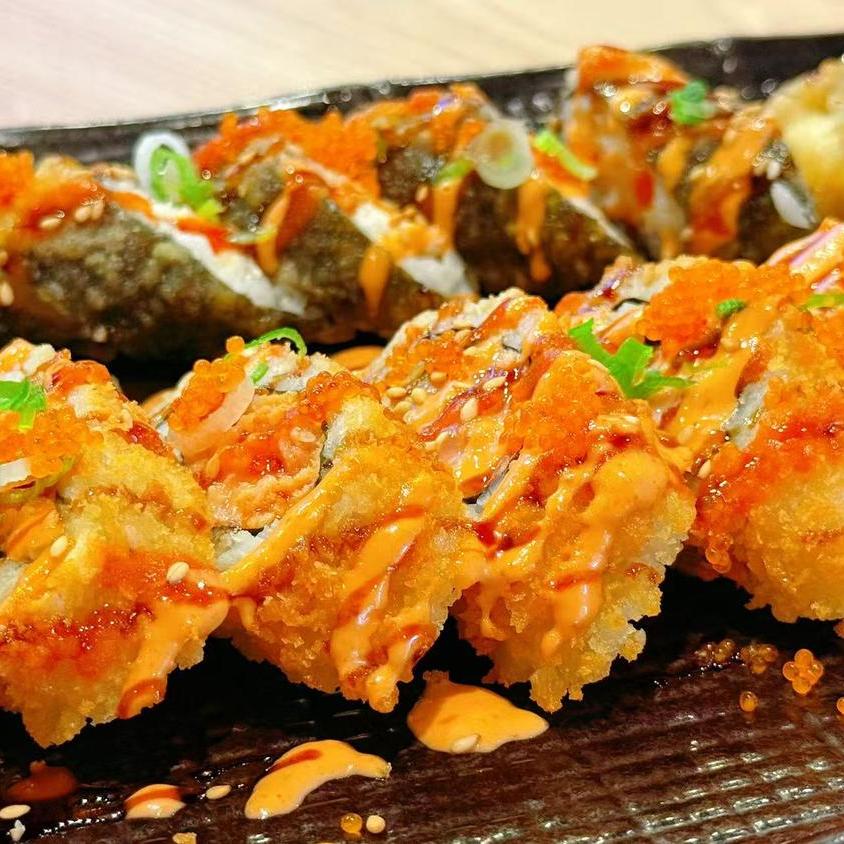 Crispy Sushi Roll Deep - fried sushi rolls with spicy mayo and tobiko at Shin Sushi, a Japanese restaurant in Pleasant Hill