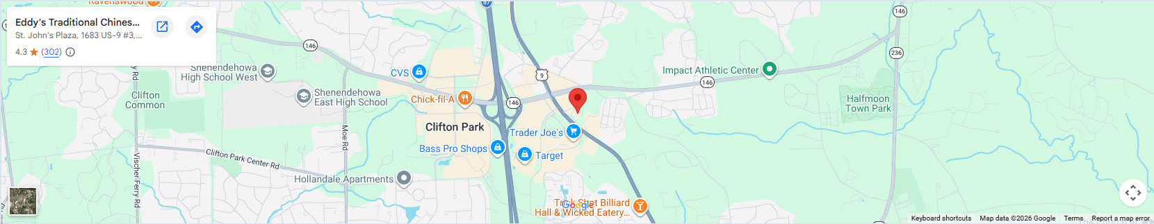 Location St. John's Plaza, 1683 US-9 #3, Clifton Park, NY 12065