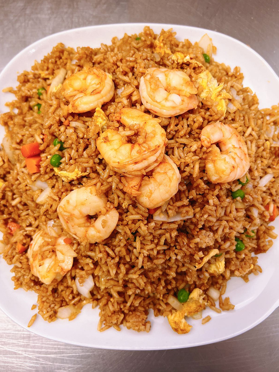 Eggroll-Inn-American-Chinese-Restaurant-Shrimp-fried-rice-Balch-Springs Plate of shrimp fried rice at Eggroll Inn,a American Chinese Restaurant in Balch Springs