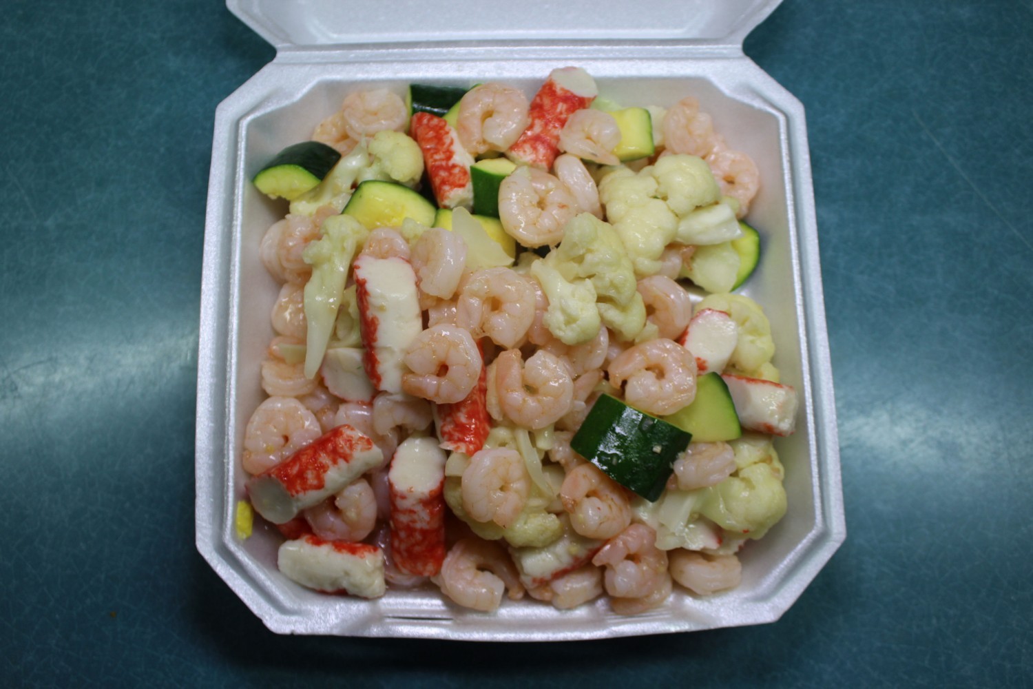Stir-fried shrimp imitation crab and mixed veggies at Elgin Buffet, a Buffet Restaurant in Elgin