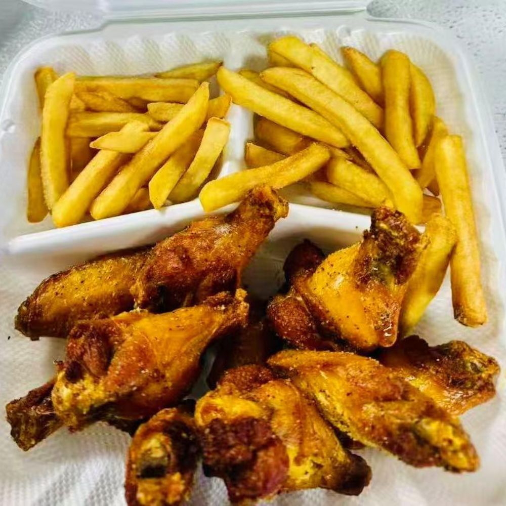 Empire-Wings-Chicken-Wings-Restaurant-Classic-Fried-Chicken-Wings-and-Fries-Brooklyn Classic fried chicken wings with fries at Empire Wings, a Chicken Wings Restaurant in Brooklyn