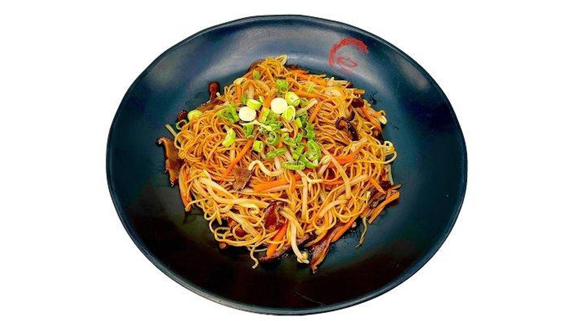 Soy sauce fried noodles with mixed veggies at E Noodle, a Chinese Restaurant in Brooklyn