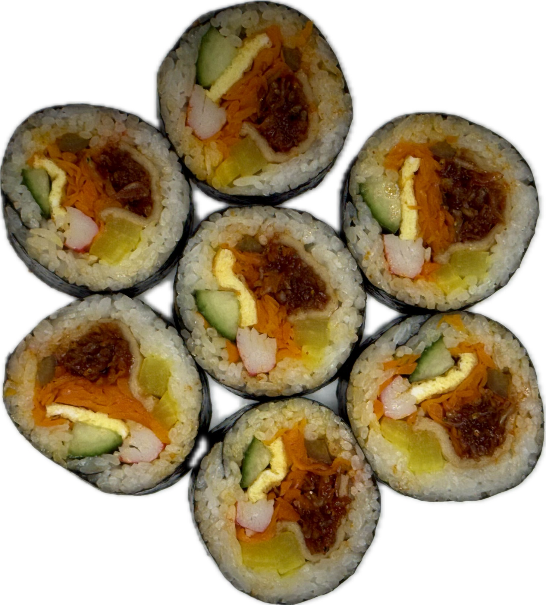 Anchovy kimbap from Eomma Taste, a Korean restaurant in Quincy