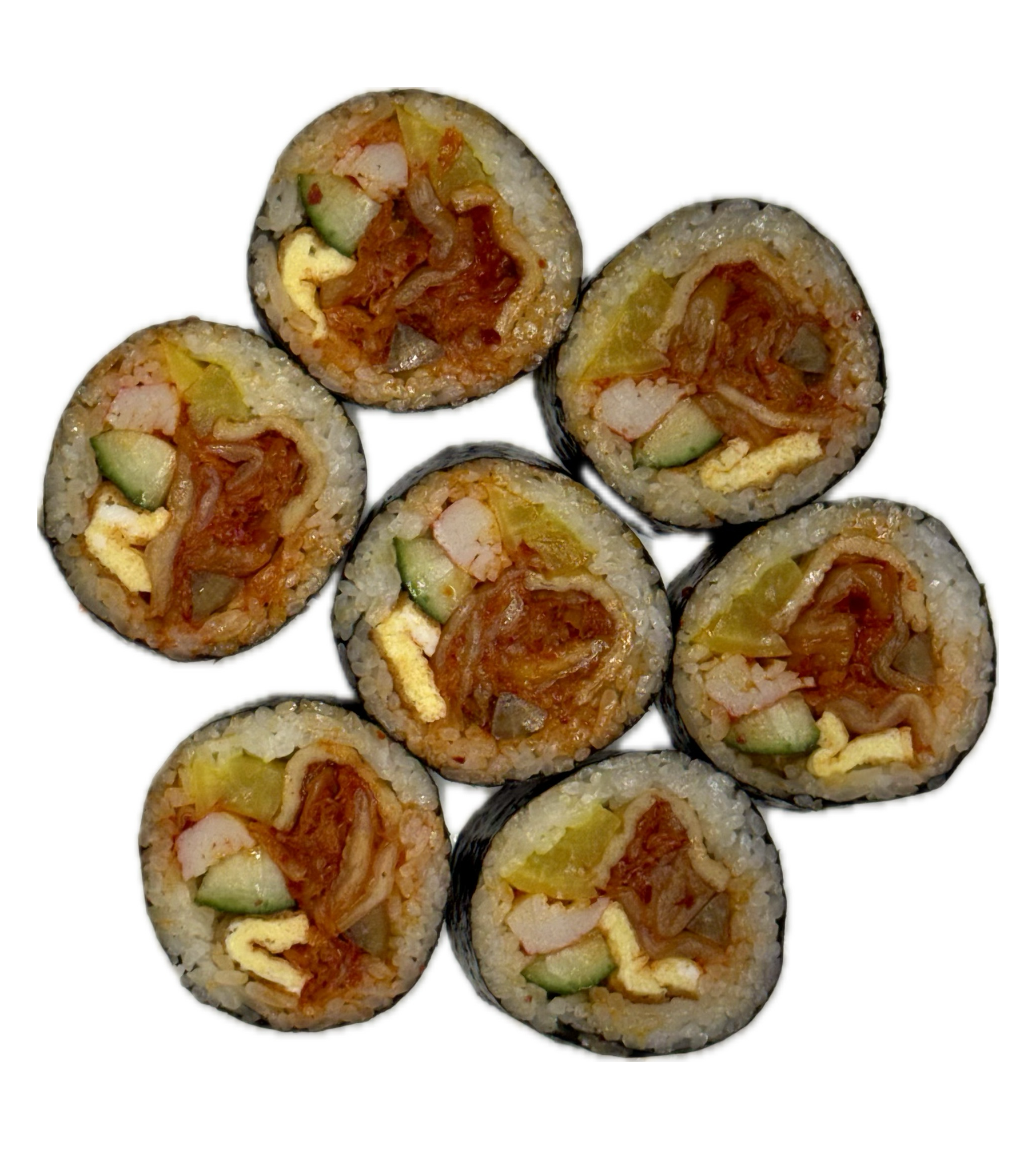 Kimchi kimbap from Eomma Taste, a Korean restaurant in Quincy