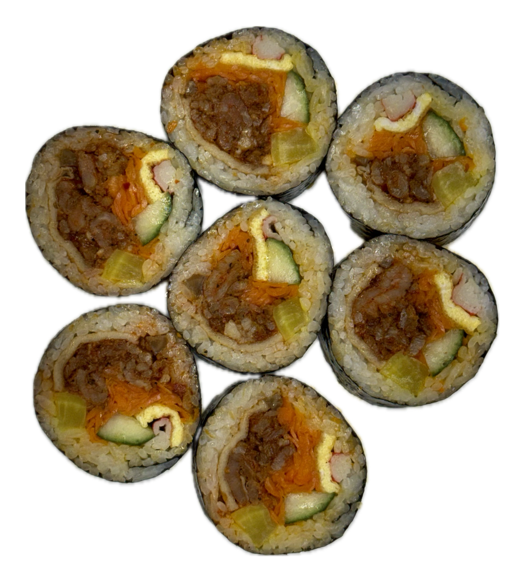 Squid kimbap from Eomma Taste, a Korean restaurant in Quincy