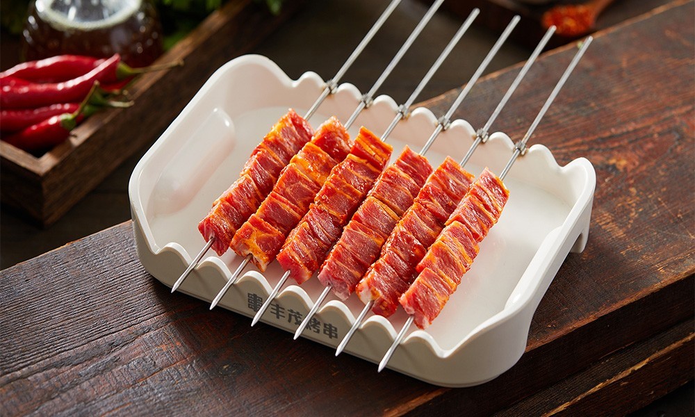 Marinated beef steak skewers at FENGMU, a Korean BBQ Restaurant in Rowland Heights