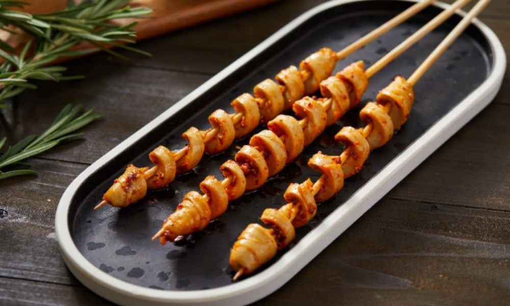 Spicy grilled seitan skewers at FENGMU, a Korean BBQ Restaurant in Rowland Heights