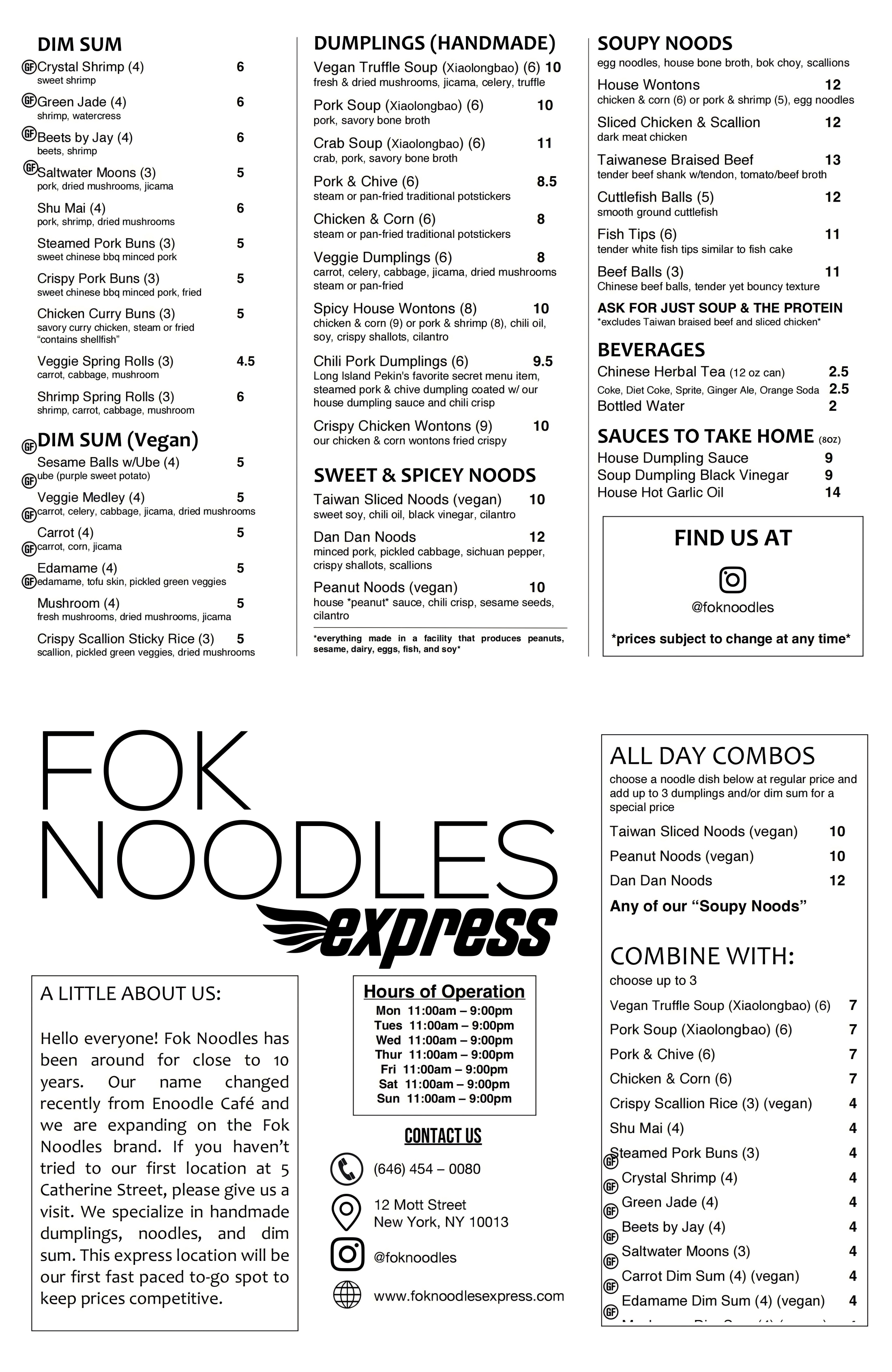 Restaurant menu 1, detailed description provided below