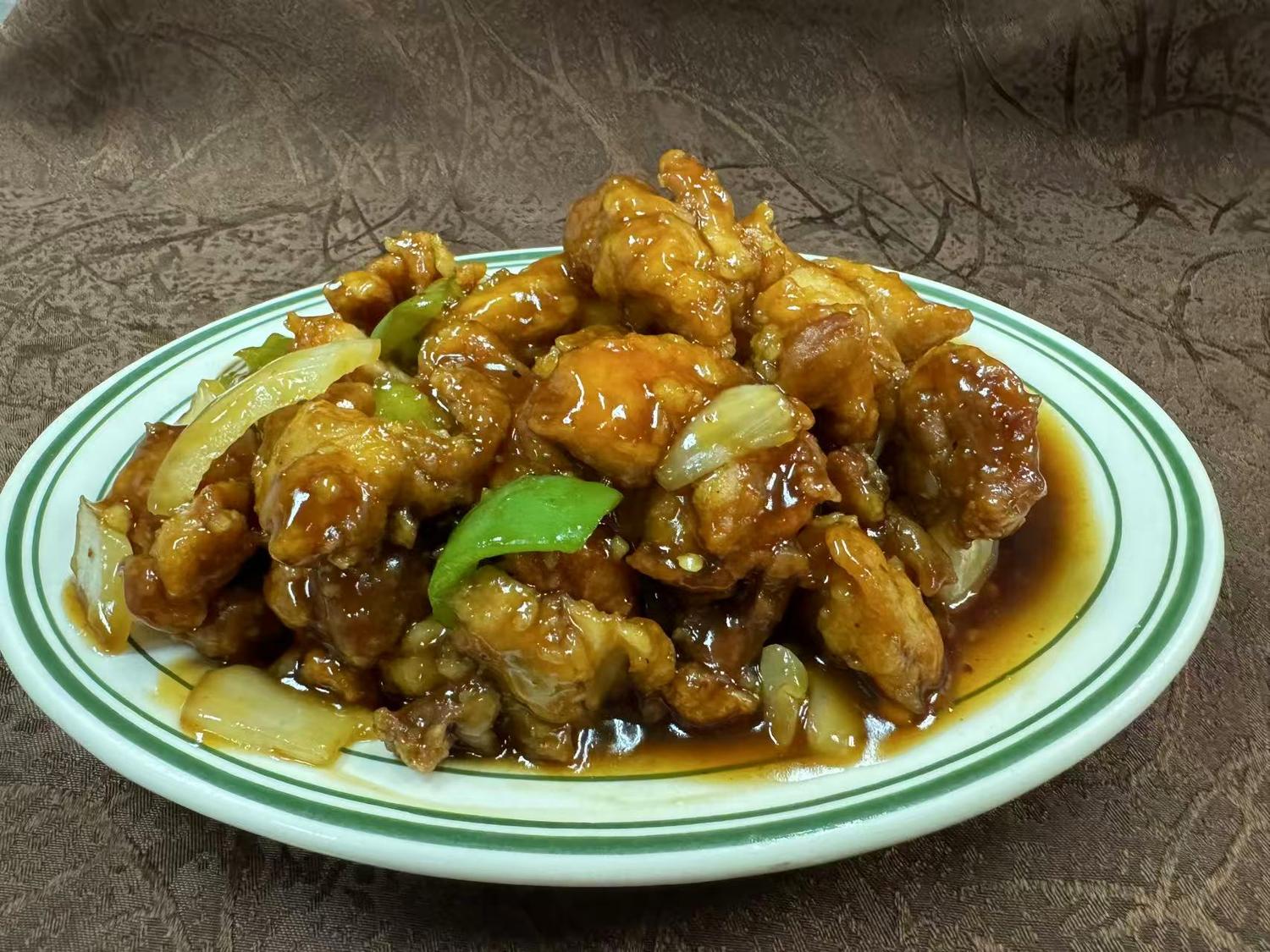 Crispy chicken in sweet and spicy sauce at Forbidden City Chinese Restaurant in Westminster