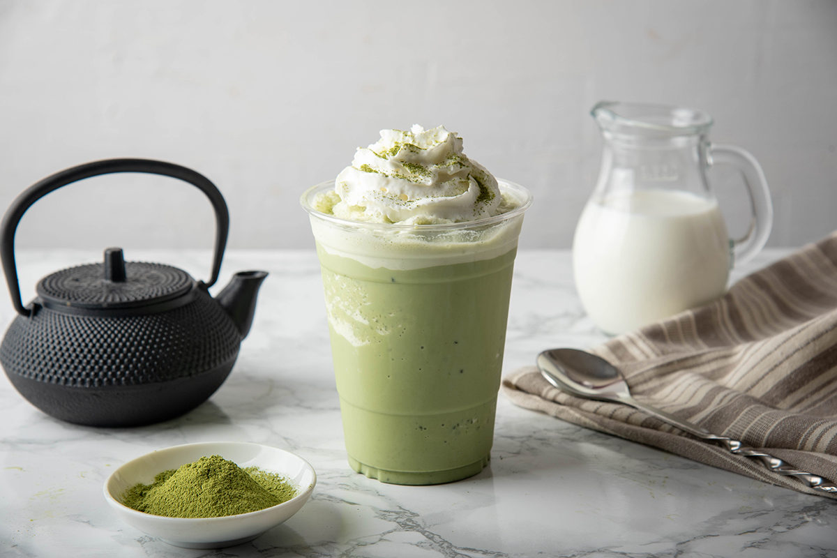 Matcha green tea frappuccino with whipped cream at Fruitbite Smoothie, a Smoothie & Fruit Tea Shop in Broomfield
