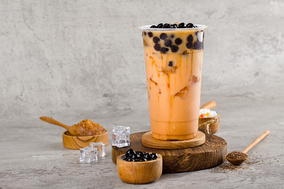 Iced Thai milk tea with tapioca pearls at Fruitbite Smoothie, a Smoothie & Fruit Tea Shop in Broomfield
