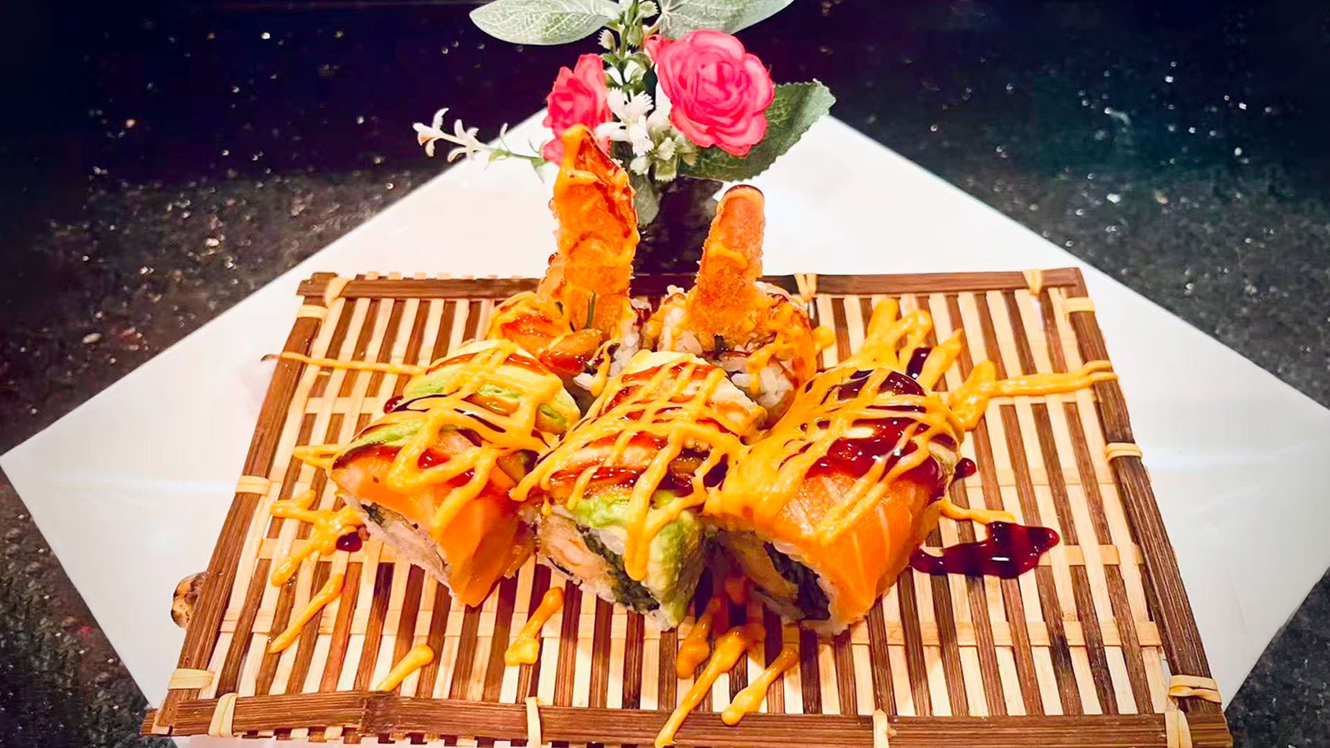 New York Roll sushi served at Fuji Japanese Steakhouse, a Japanese restaurant in Mentor.