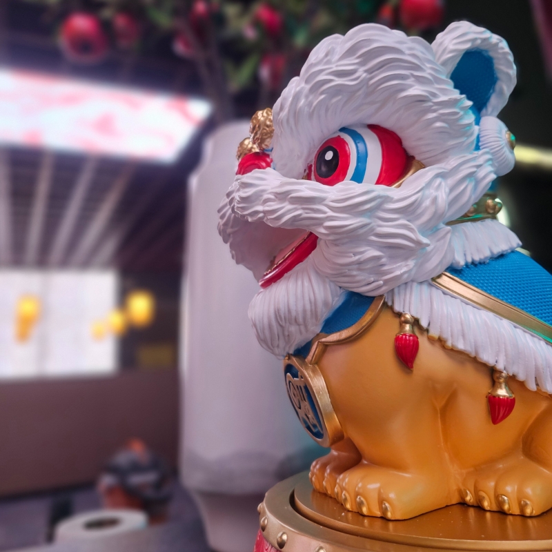 A colorful lion decoration at Fujisan, a Japanized Western Restaurant in Chandler