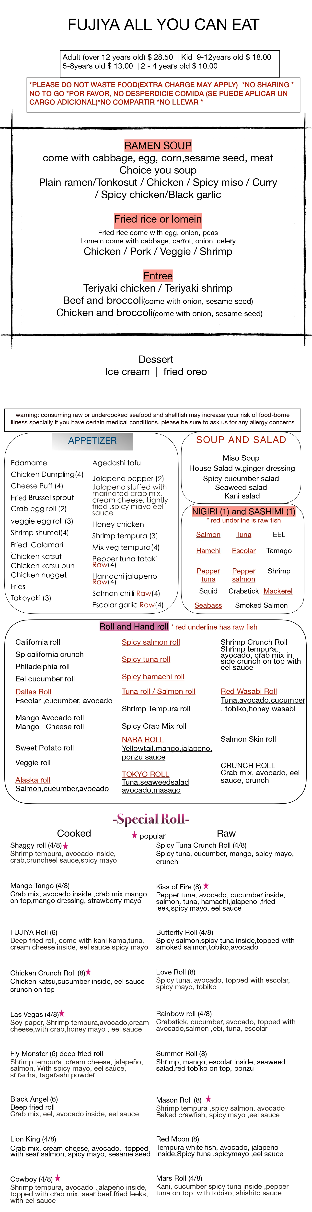 Restaurant-ayce-menu