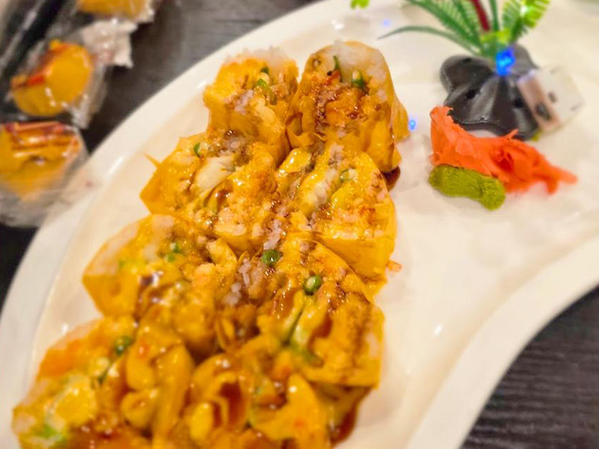Special Sushi with sauce, unique shape at Fun Noodle Bar Amarillo, a Asian restaurant in Amarillo