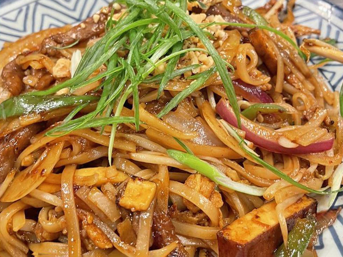Stir - fried noodles with veggies & scallions, appetizing color at Fun Noodle Bar Amarillo, a Asian restaurant in Amarillo