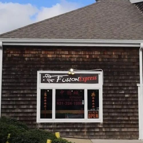 Exterior facade of Fusion Express Chinese takeout restaurant at Fusion Express chinatown, Chinese Restaurant in East Hampton