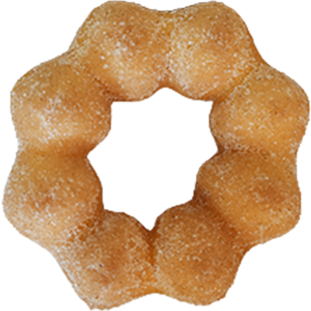 Golden mochi donut dusted with sugar and cinnamon at Gangnam Crispy, a Korean Restaurant in Toledo