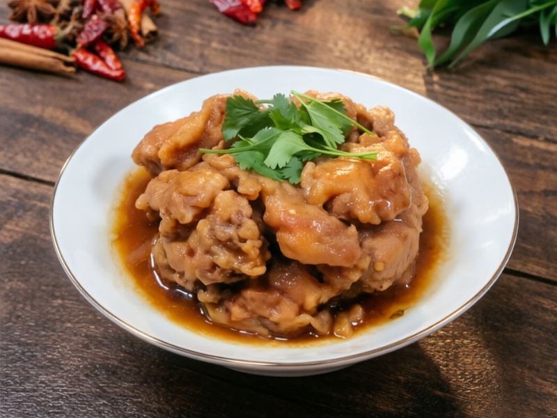Tender braised Chicken crispy meat in rich soy sauce at Gao Qunsheng's Spicy Soup, a Chinese Restaurant in Flushing