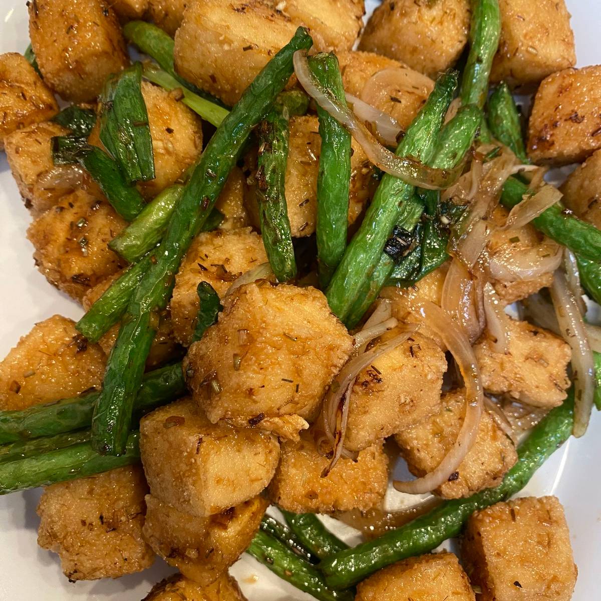 Green Beans with Tofu at Garden Restaurant，a Chinese Restaurant in Garland