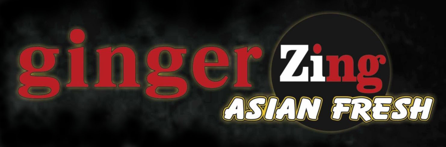 Bold, colorful Ginger Zing "Asian Fresh" restaurant logo at Ginger Zing, a Chinese Restaurant in Mesa