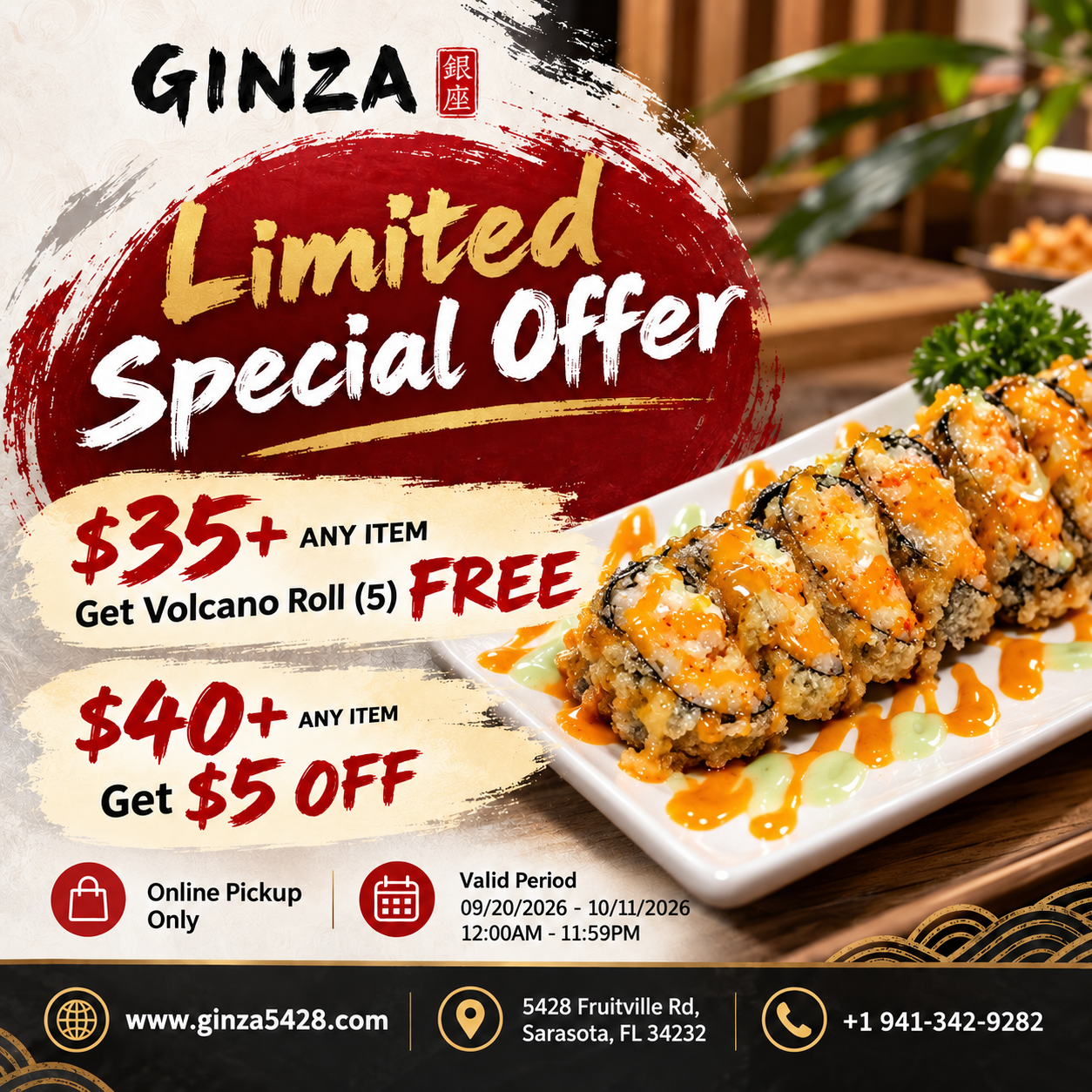 Crab N Go seafood platter promo - 10% off online orders $45+ at Liverpool, NY location.