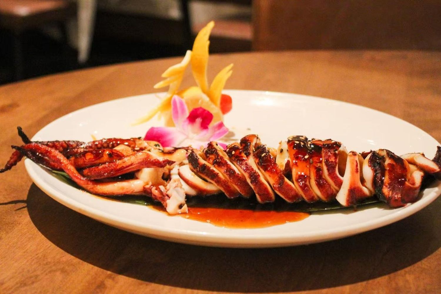 Grilled squid at Ginza Asian Restaurant in Portland