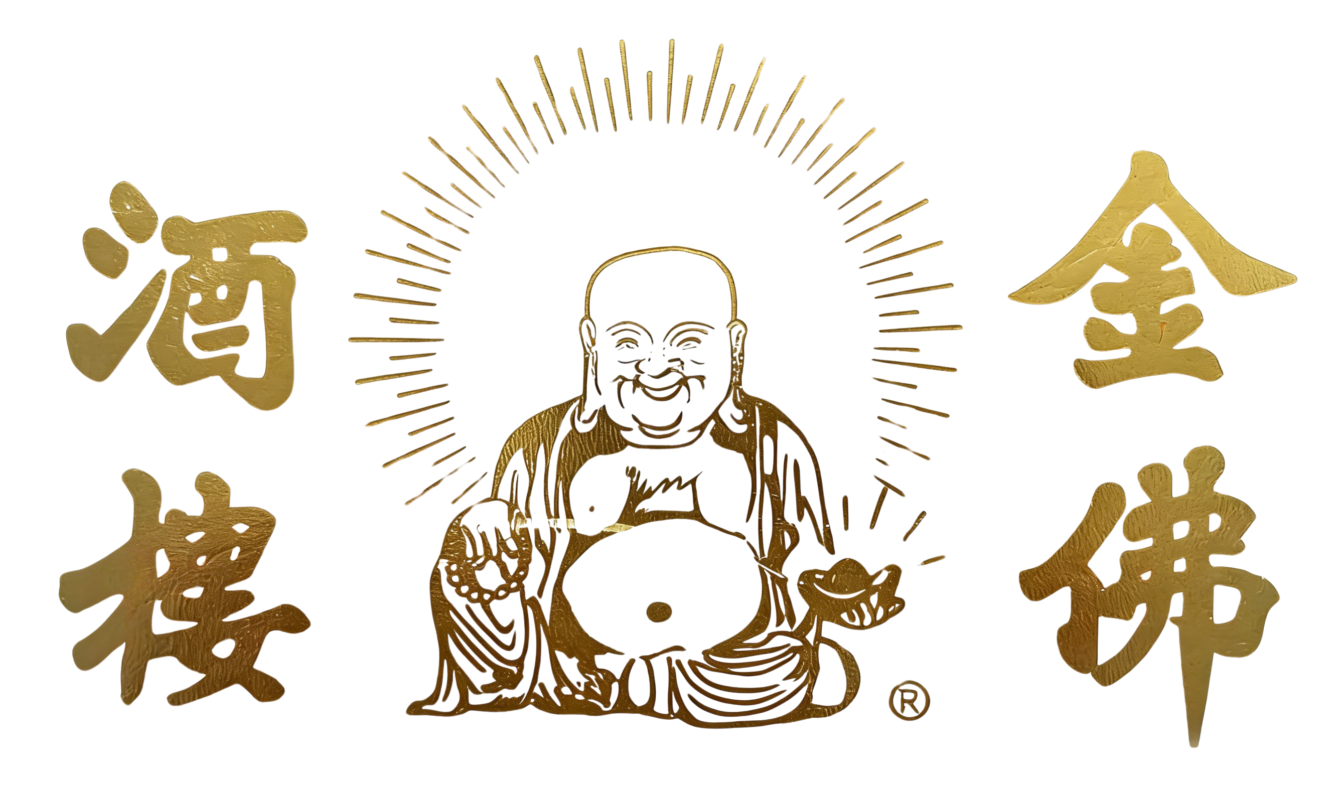 The Golden Buddha Restaurant logo features a golden Buddha