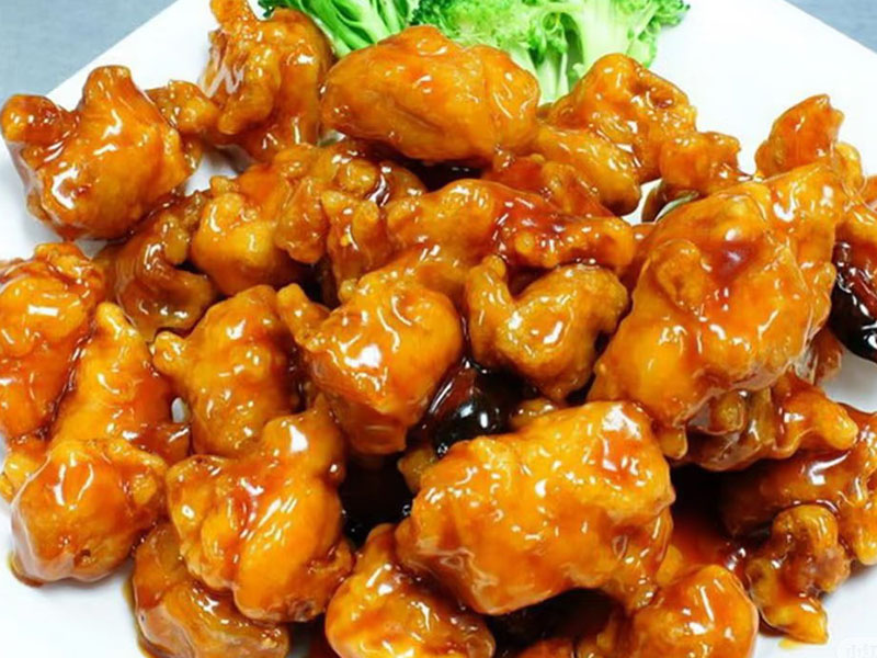 Crispy chicken in zesty orange glaze at Golden Hibachi Wok, a Chinese Restaurant in Warminster