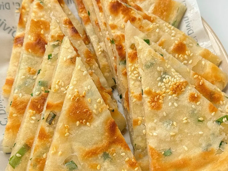 Fluffy pancake with scallions and sesame seeds at Golden Hibachi Wok, a Chinese Restaurant in Warminster