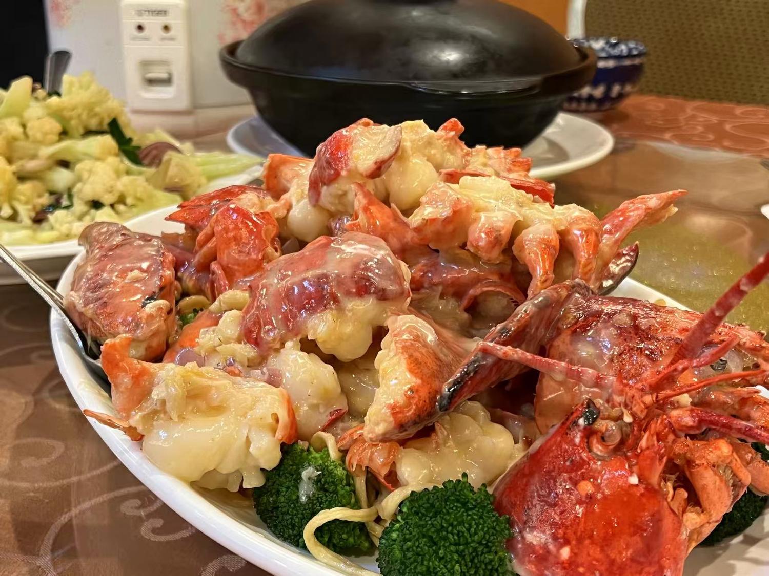 Lobster with Cheese Sauce at Gold Garden, Chinese Restaurant in Portland