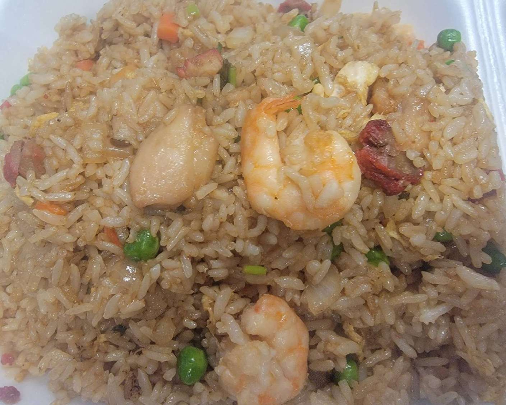 Gourmet-Wok-Chinese-Food-Chinese-Restaurant-Combo-Fried-Rice-Las-Vegas Combo fried rice with shrimp, chicken, etc. at Gourmet Wok Chinese Food, a Chinese restaurant in Las Vegas.