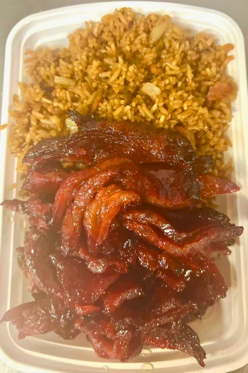 BBQ ribs and pork fried rice, a delicious combo at Green Jade,a Chinese Restaurant in Depew