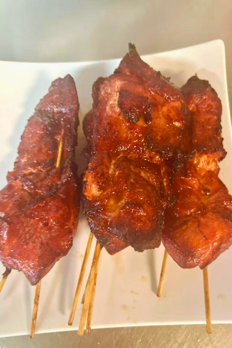 Savory grilled chicken on sticks at Green Jade,a Chinese Restaurant in Depew