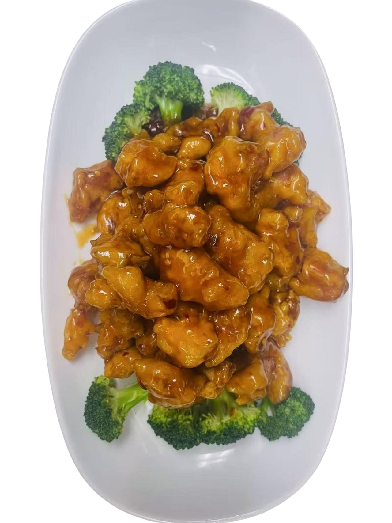 Succulent General Tso's chicken with broccoli at Green Jade,a Chinese Restaurant in Depew.
