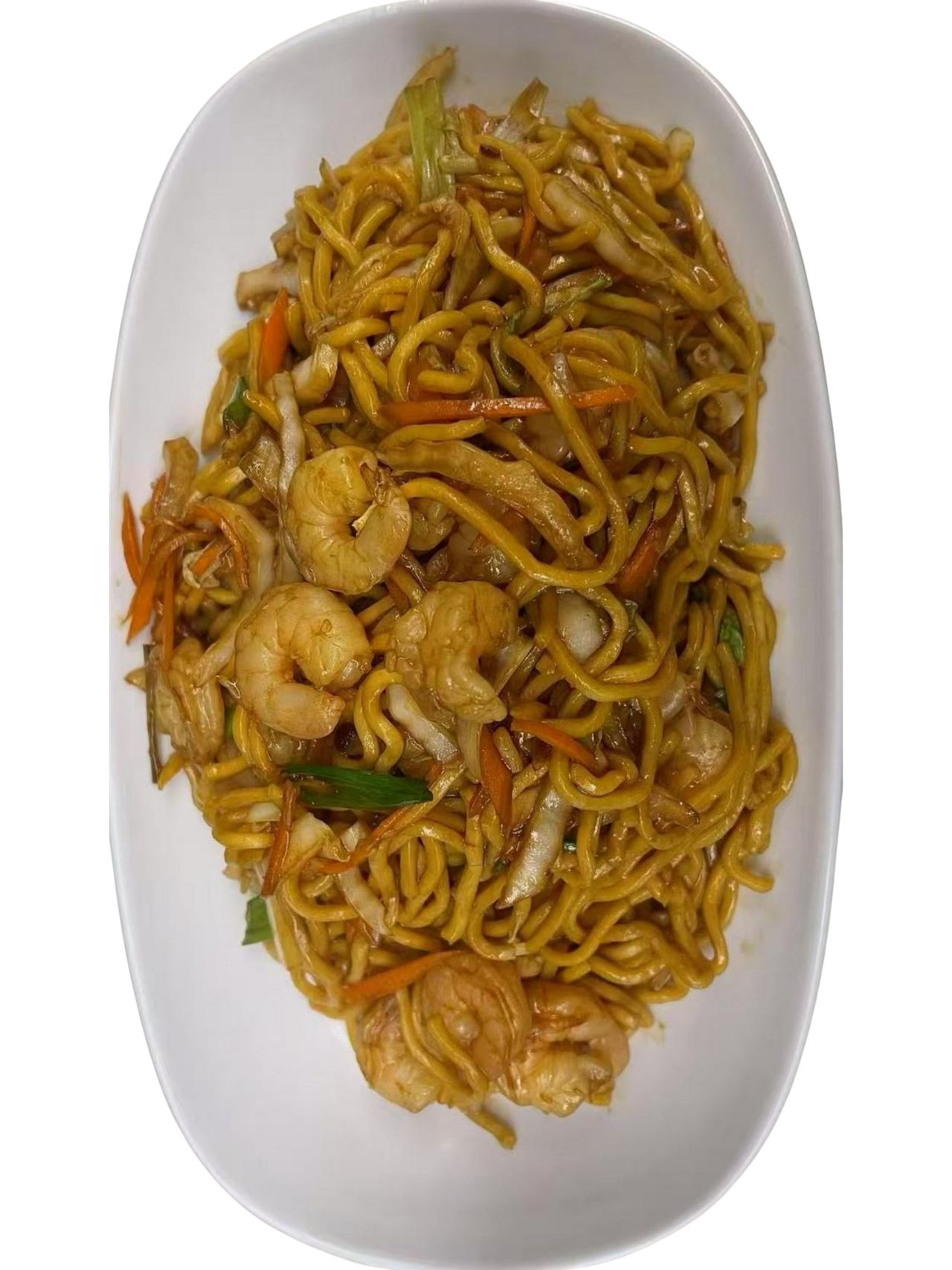 Fresh shrimp rice noodles with eggs and veggies at Green Jade,a Chinese Restaurant in Depew.