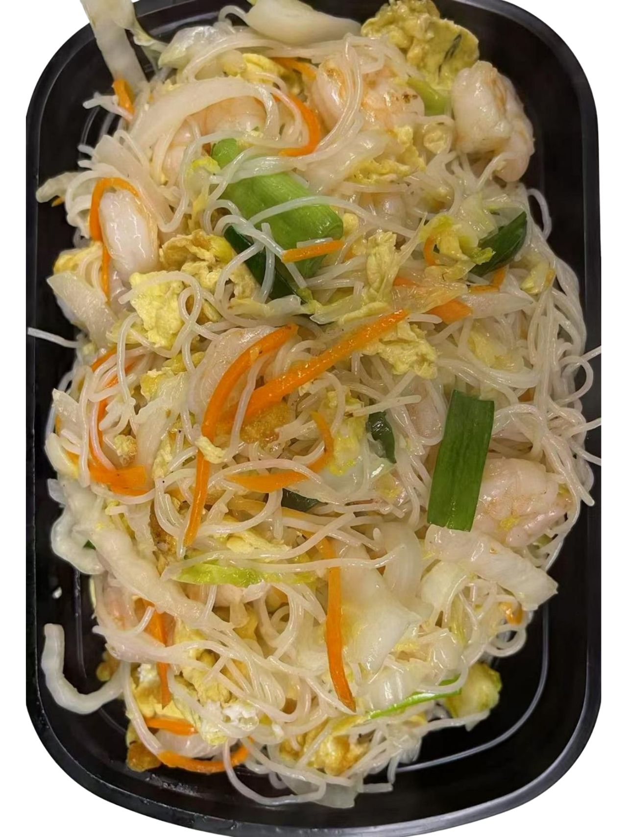 Shrimp rice noodles with eggs and veggies (takeout) at Green Jade,a Chinese Restaurant in Depew.